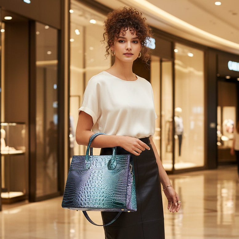 Crocodile Grain Crossbody Tote Bags