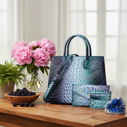 Crocodile Grain Crossbody Tote Bags