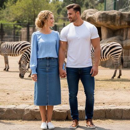 Polka Dot Lace Lantern Sleeve Top