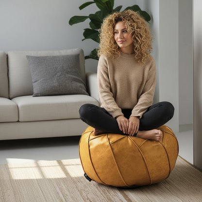 Moroccan Dual Purpose Vegan Leather Ottoman