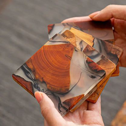 Resin Pine Coasters Set (6)