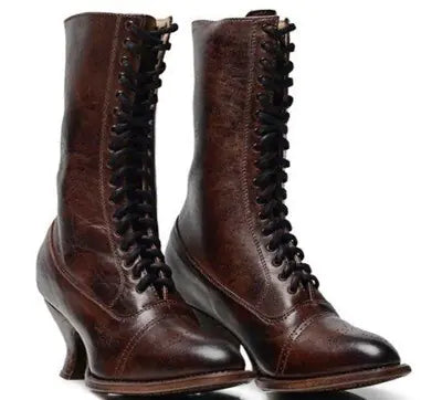 Victorian Retro Lace-Up Boots