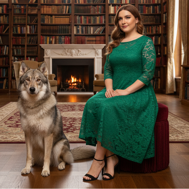 Chic Plus Size Lace Midi Dress