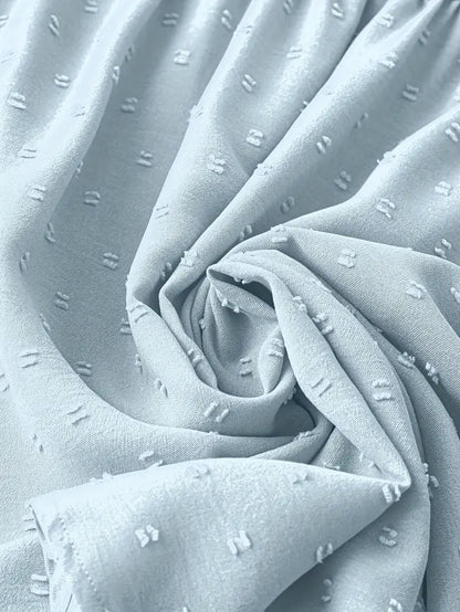 Polka Dot Textured Short Sleeved Blouse Top