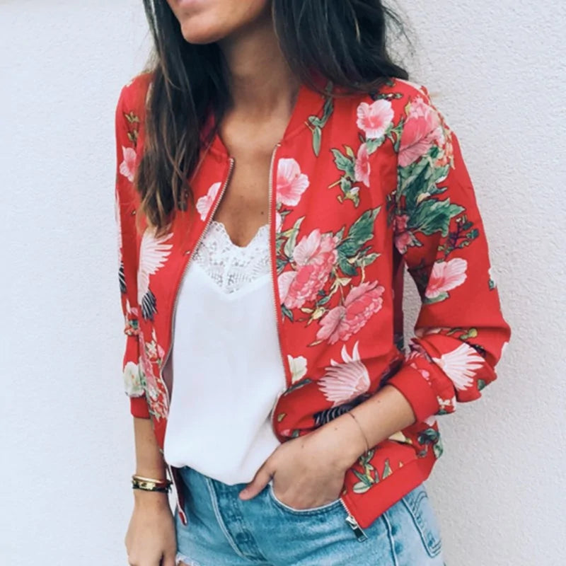 Retro Floral Bomber Jacket