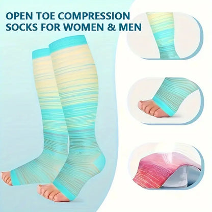 Compression Open Toe Knee High Socks