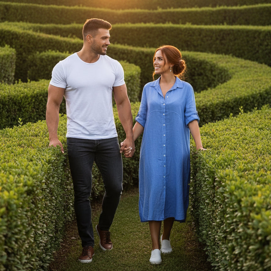 Plus Size Cotton Linen Shirt Dress