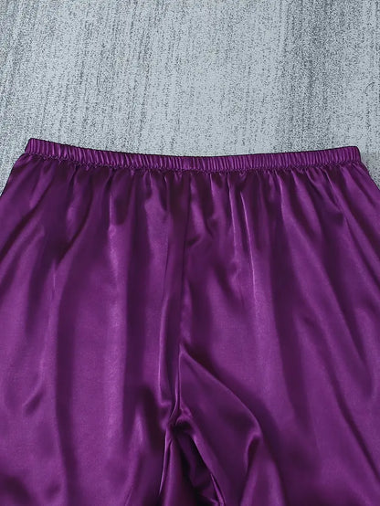 Satin Casual 3 Piece Pajama Sets