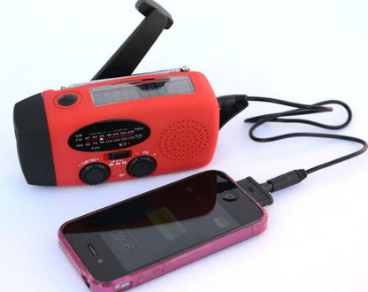 Emergency Solar Power USB Radio and LED Flashlight