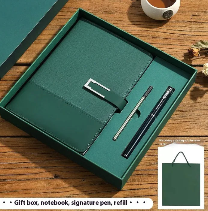 Business Notebook Soft Leather High Grade Gift Set