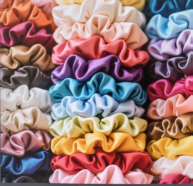 Bohemian Satin Thin Hair Scrunchies (19 Piece Set)