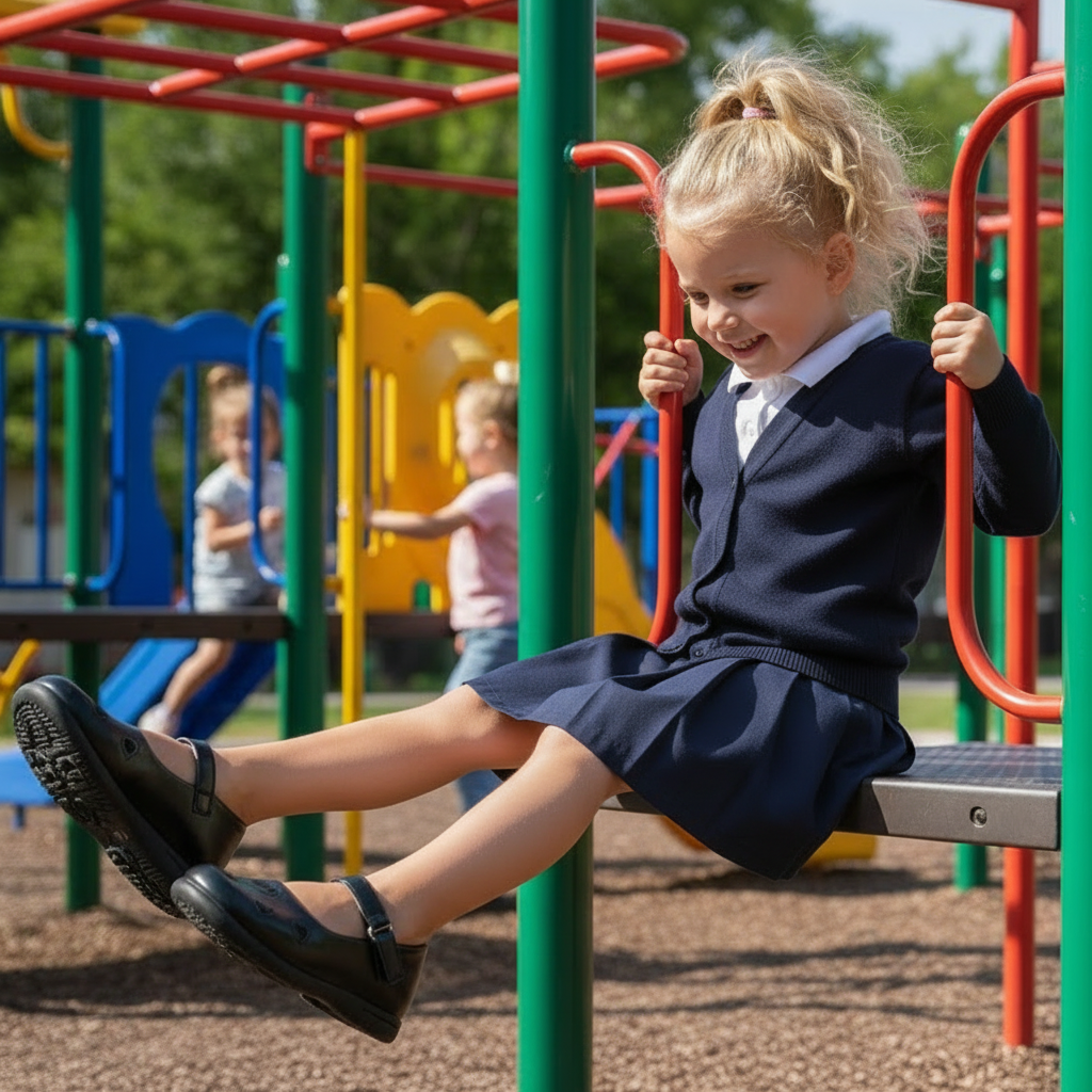 Heart Motif Black Vegan Leather Shoes