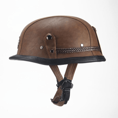 VOSS Half Cruise German Leather Retro Motorcycle Helmets