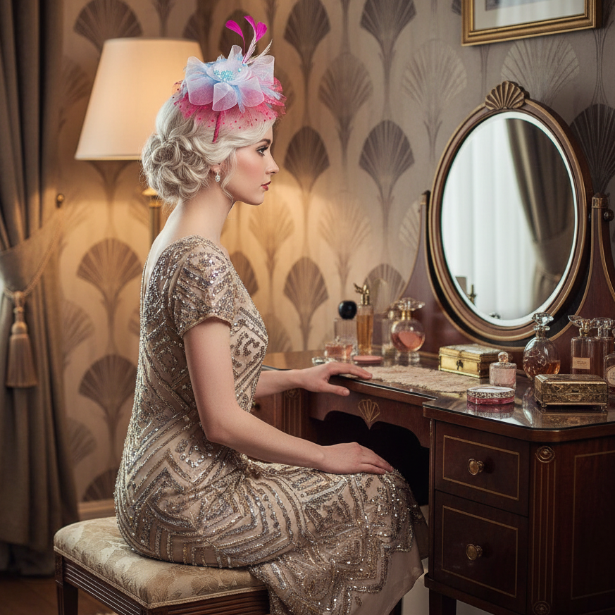 KOKO Mesh Feather Headband Fascinators