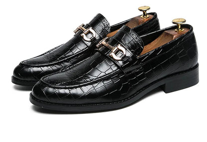 Italian Alligator Print Leather Loafers