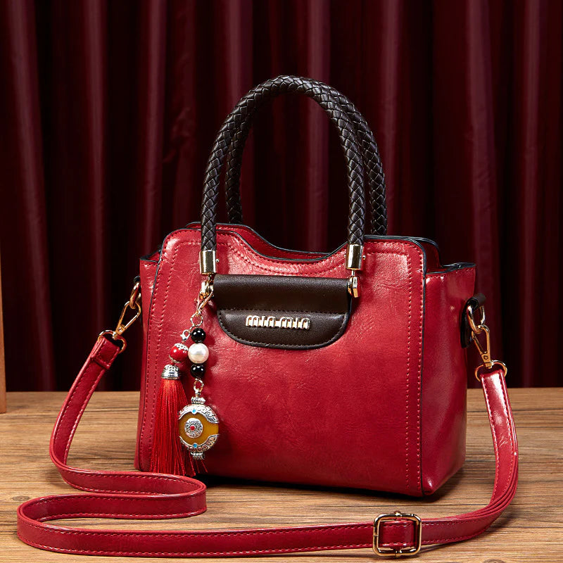 MIU MIN Leather Kelly Handbag