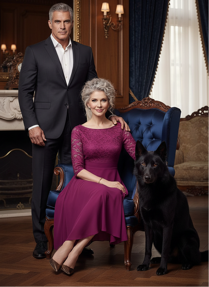 Vogue Chiffon Lace Midi Dress