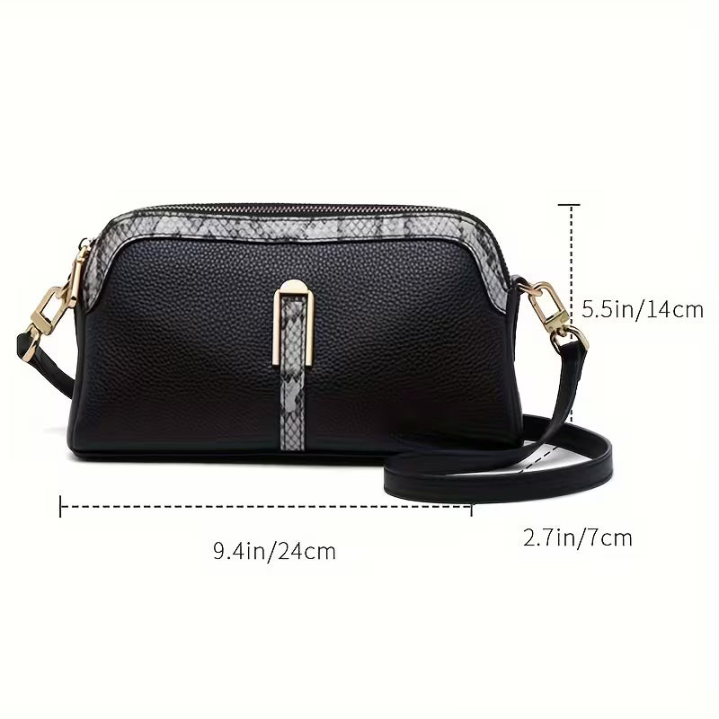 Birkin Inspired Genuine Leather Handbag - Dual Tone Snake Edition