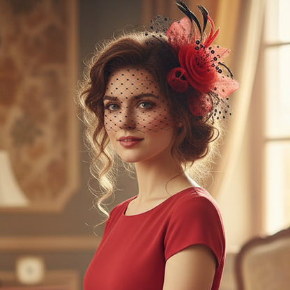 KOKO Mesh Feather Headband Fascinators