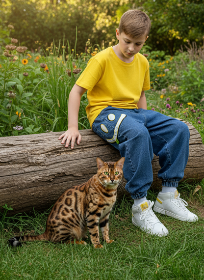 MAOMU Smiley Denim Jogger Pants