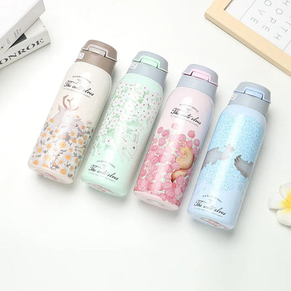 The Cute Elves Straw Water Bottles