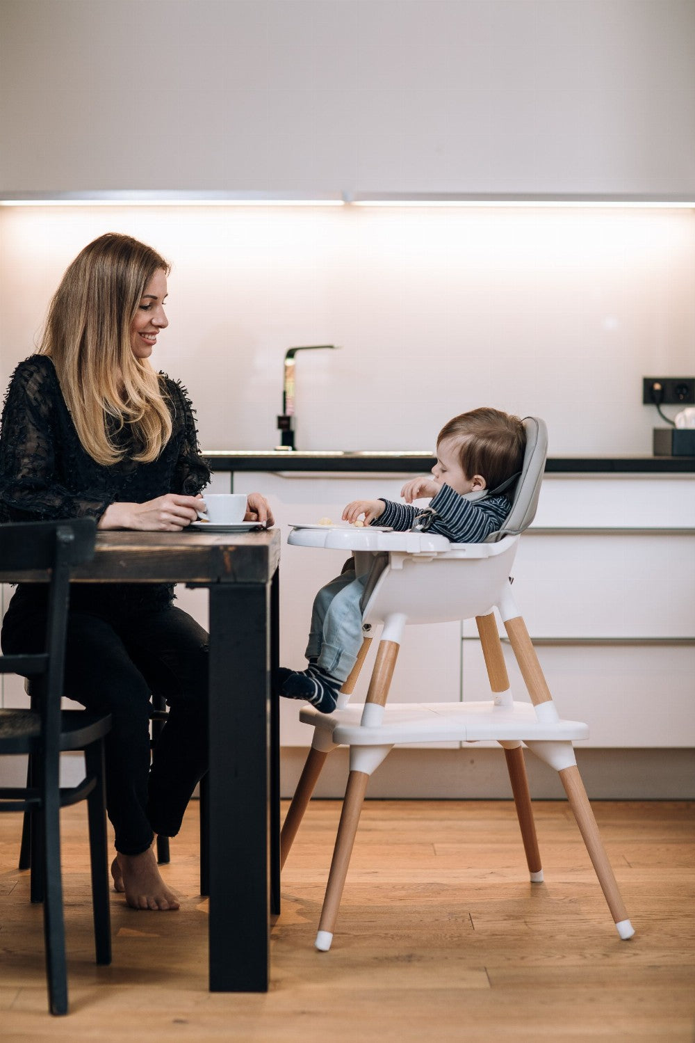 Beech Wood 3 in 1 Table & Highchair