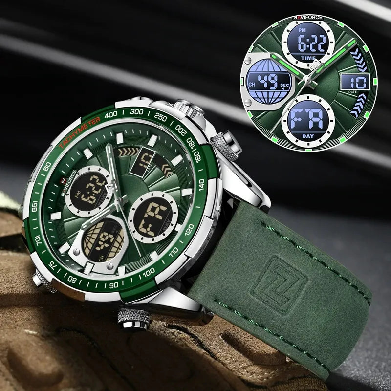 NAVIFORCE Luxury Waterproof Dual Display Sports Quartz Watch