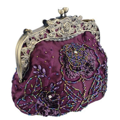 Rose Embroidered Sequin Retro Evening Bags