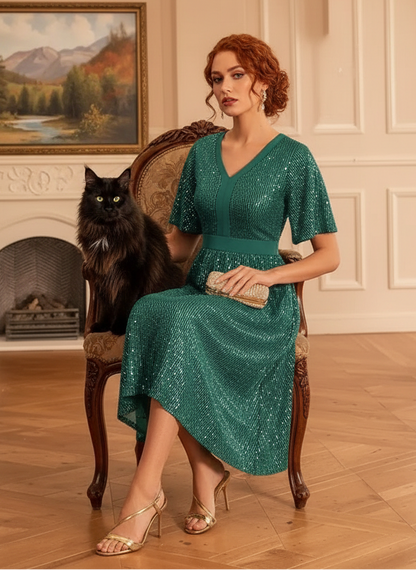 Gemma Sequin Midi Dresses