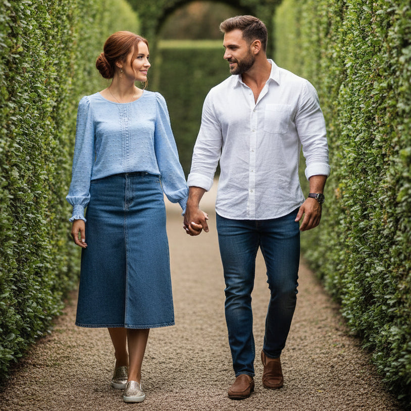 Polka Dot Lace Lantern Sleeve Top