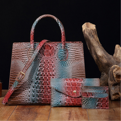 Crocodile Grain Crossbody Tote Bags