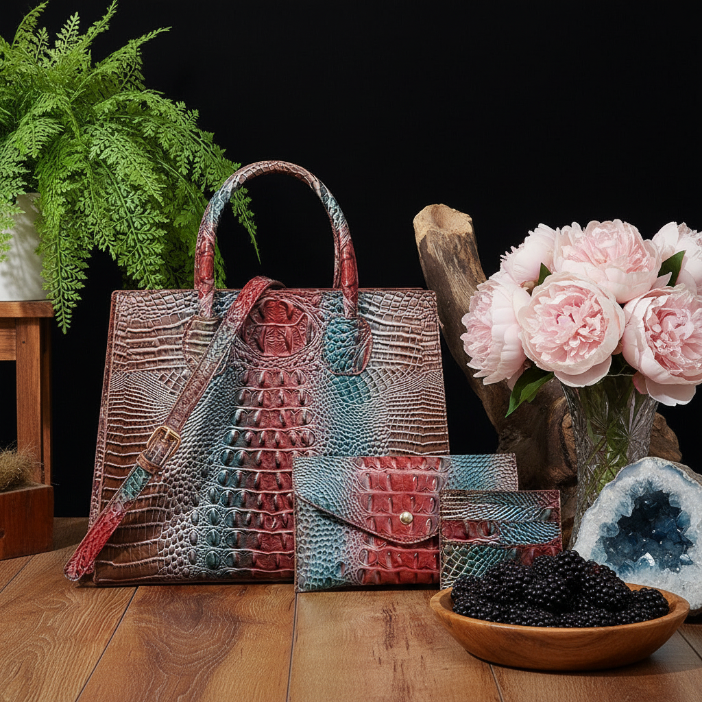 Crocodile Grain Crossbody Tote Bags