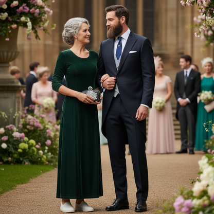 Velvet 3/4 Sleeve Midi Dress