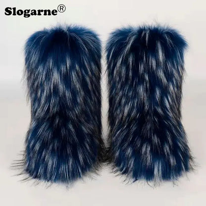 Luxurious Faux Fox Fur Boots