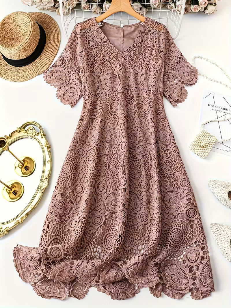 ZANZEA Plus Size Lace Maxi Dresses