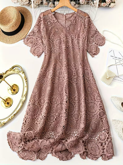 ZANZEA Plus Size Lace Maxi Dresses