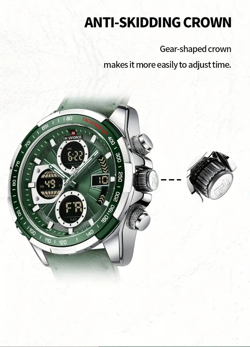 NAVIFORCE Luxury Waterproof Dual Display Sports Quartz Watch