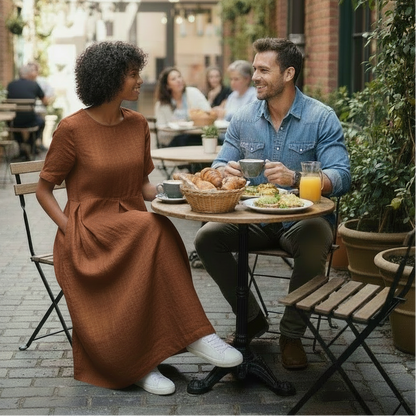 Plus Size Linen A-Line Maxi Dresses