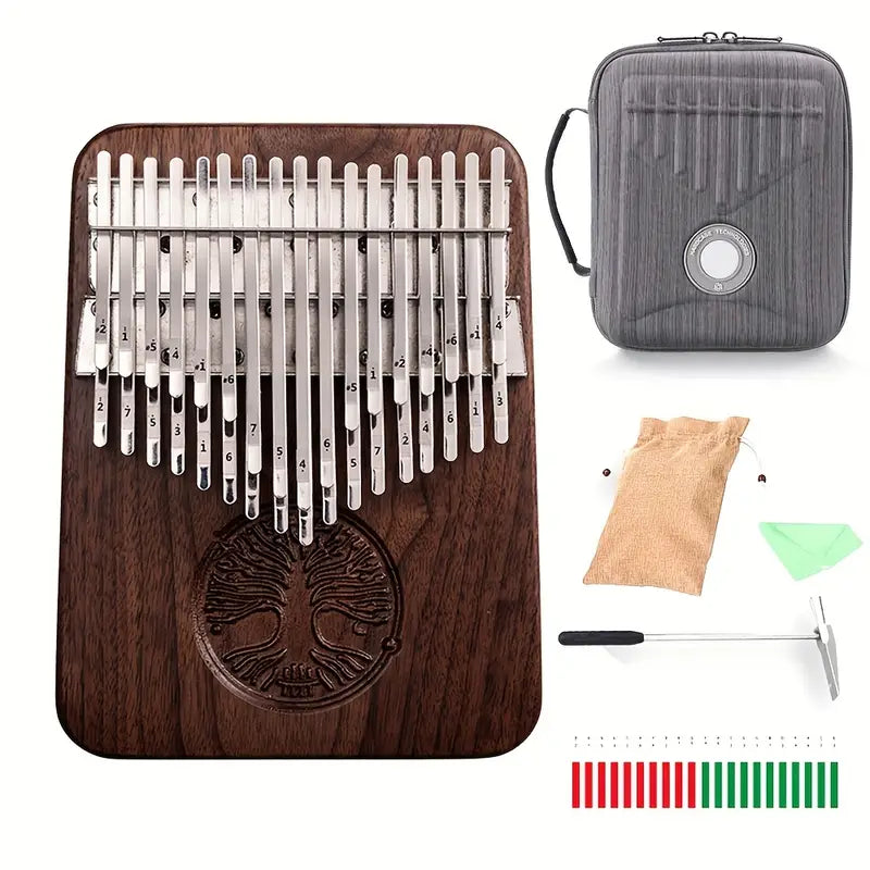 Tree of Life - HLURU 34 Keys Black Walnut Chromatic Kalimba