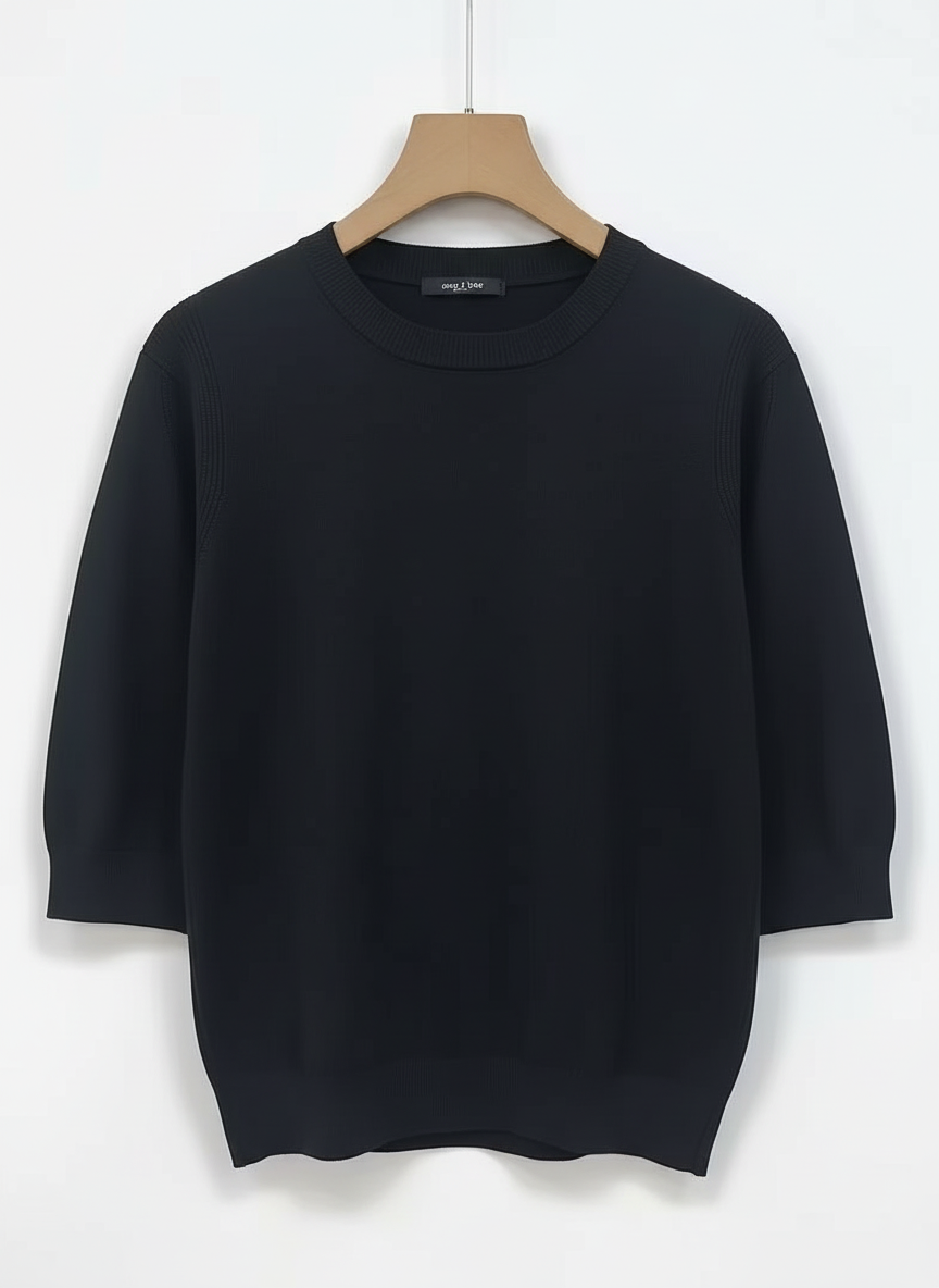 Seraphine Round Neck Short Sleeve Knit Tops