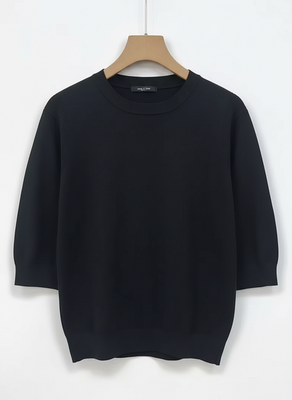 Seraphine Round Neck Short Sleeve Knit Tops