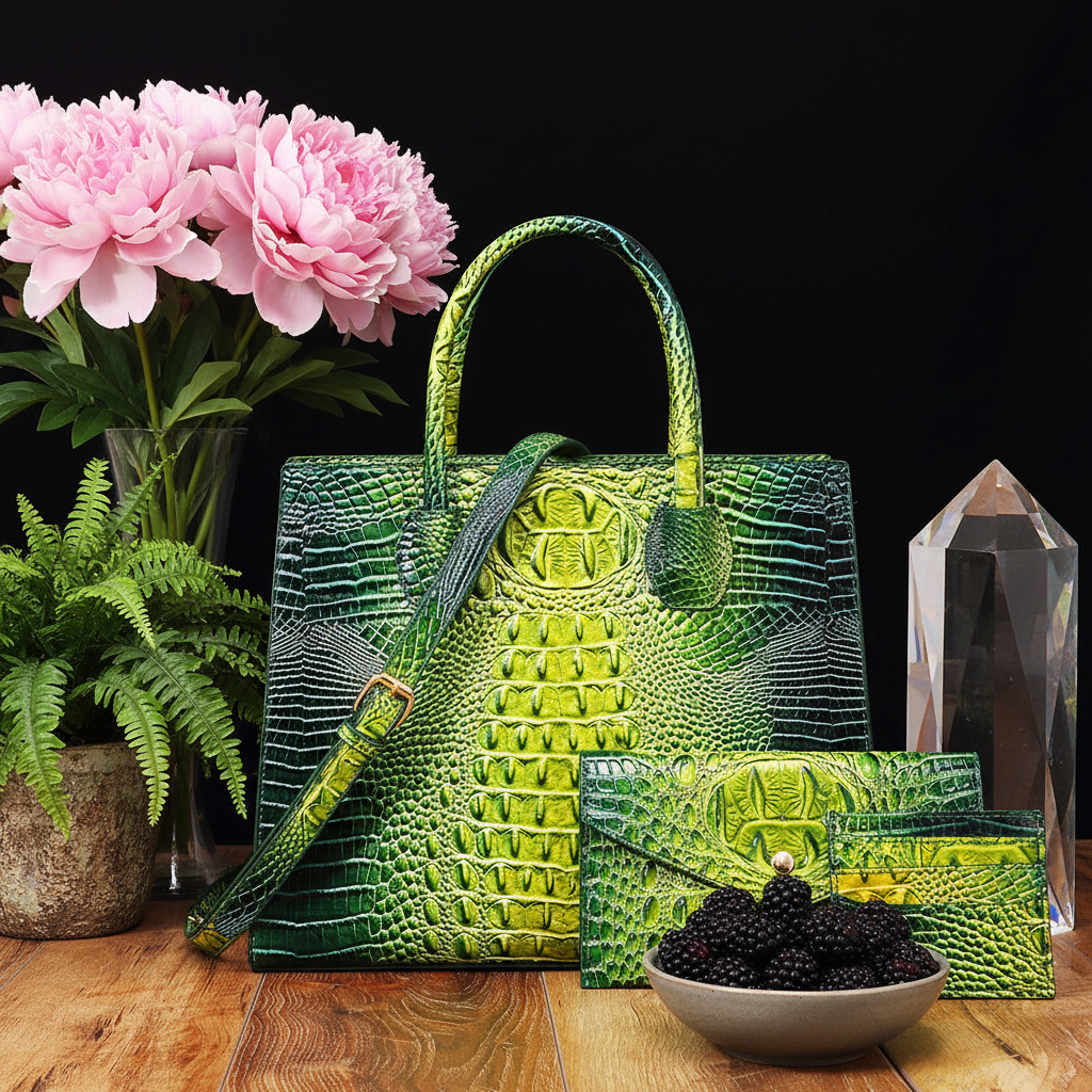 Crocodile Grain Crossbody Tote Bags