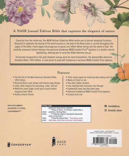 NASB Artisan Almond Floral Collection Bible