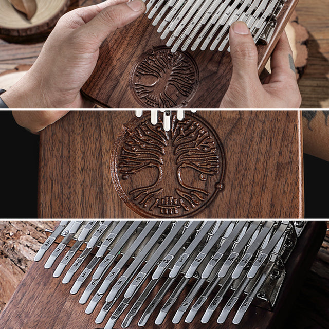 Tree of Life - HLURU 34 Keys Black Walnut Chromatic Kalimba