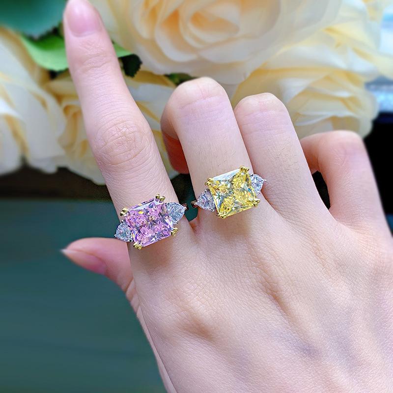 5-Carat Princess Square Rings