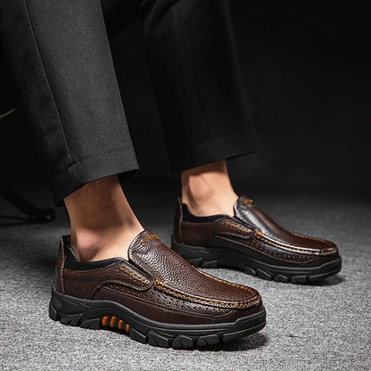 ONYX ASH Genuine Leather Slip-On Dress Shoes