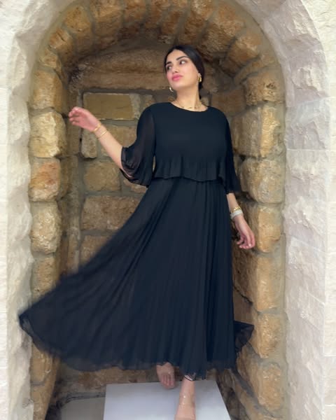 Valentina Ribbed Lightweight Pleated Maxi Dress
