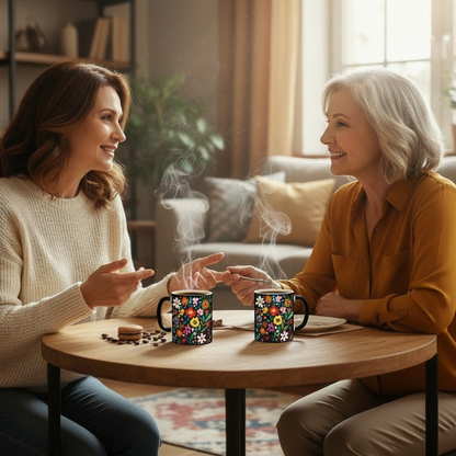 Vibrant Floral Ceramic Mug