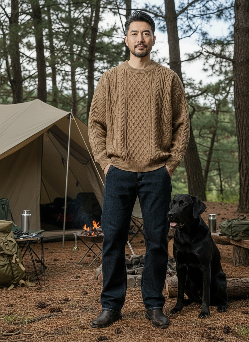 Hawthorne Acrylic Loose Knitted Aran Pullover Sweaters