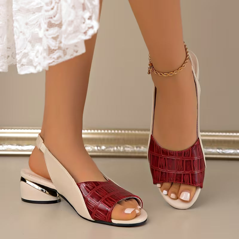 Sophia Peep Toe Vegan Leather Sandals